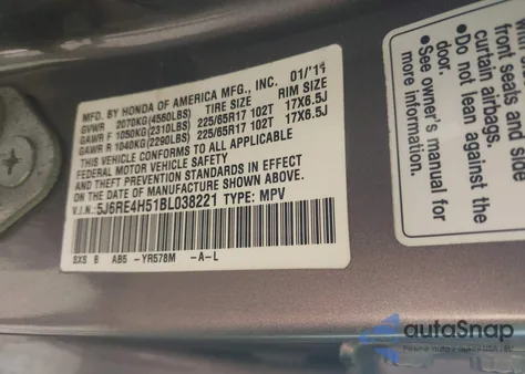 2011 Honda Cr-V Ex z USA, uszkodzony, nr VIN 5J6RE4H51BL038221